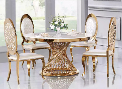 Round Table Golden Foot Chrome Round Table Dining Tables Luxury 130cm